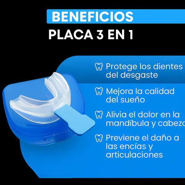Placa Dental 3 en 1 Buen Dormir™ Anti Ronquido, Anti Apnea, Anti Bruxismo