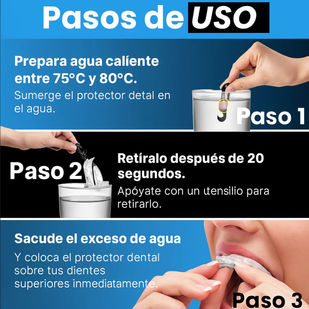 Placa Dental 3 en 1 Buen Dormir™ Anti Ronquido, Anti Apnea, Anti Bruxismo